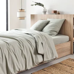 Housse de couette en coton 140x200cm - vert olivier