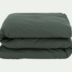 Housse de couette en percale de coton 240x220cm - vert cèdre