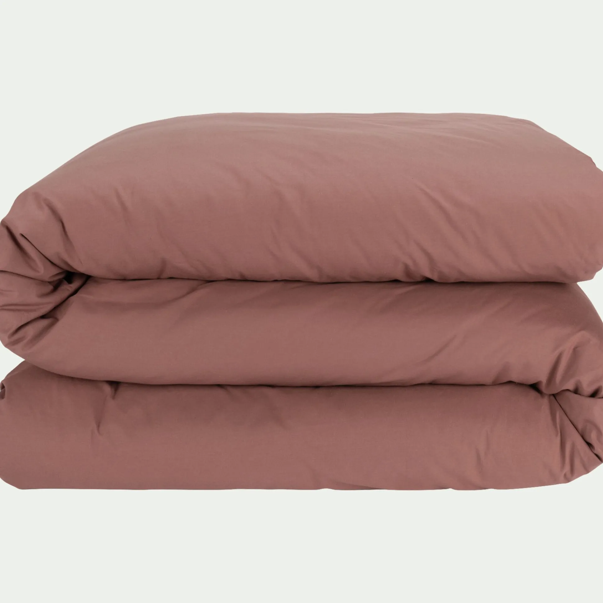 Housse de couette en percale de coton 240x220cm - brun rhassoul