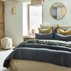 Housse de couette en percale de coton - gris ardoise 240x220cm