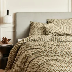 Housse de couette en percale de coton 240x220cm - brun