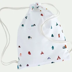 Housse de couette enfant 120x140cm et 1 taie d'oreiller 35x45cm - motifs cabanes