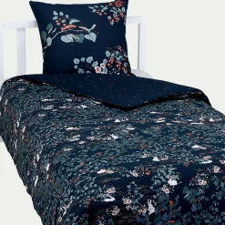 Housse de couette enfant 140x200cm et 1 taie d'oreiller 63x63cm - motifs bosquet nuit