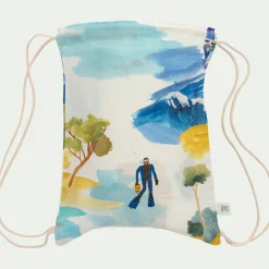 Housse de couette motif sormiou 140x200cm et 1 taie d'oreiller 63x63cm - blanc