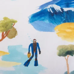 Housse de couette motif sormiou 140x200cm et 1 taie d'oreiller 63x63cm - blanc