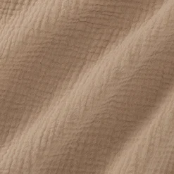 Housse de couette 240x220cm et 2 taies d'oreiller 63x63cm en double gaze de coton - beige alpilles