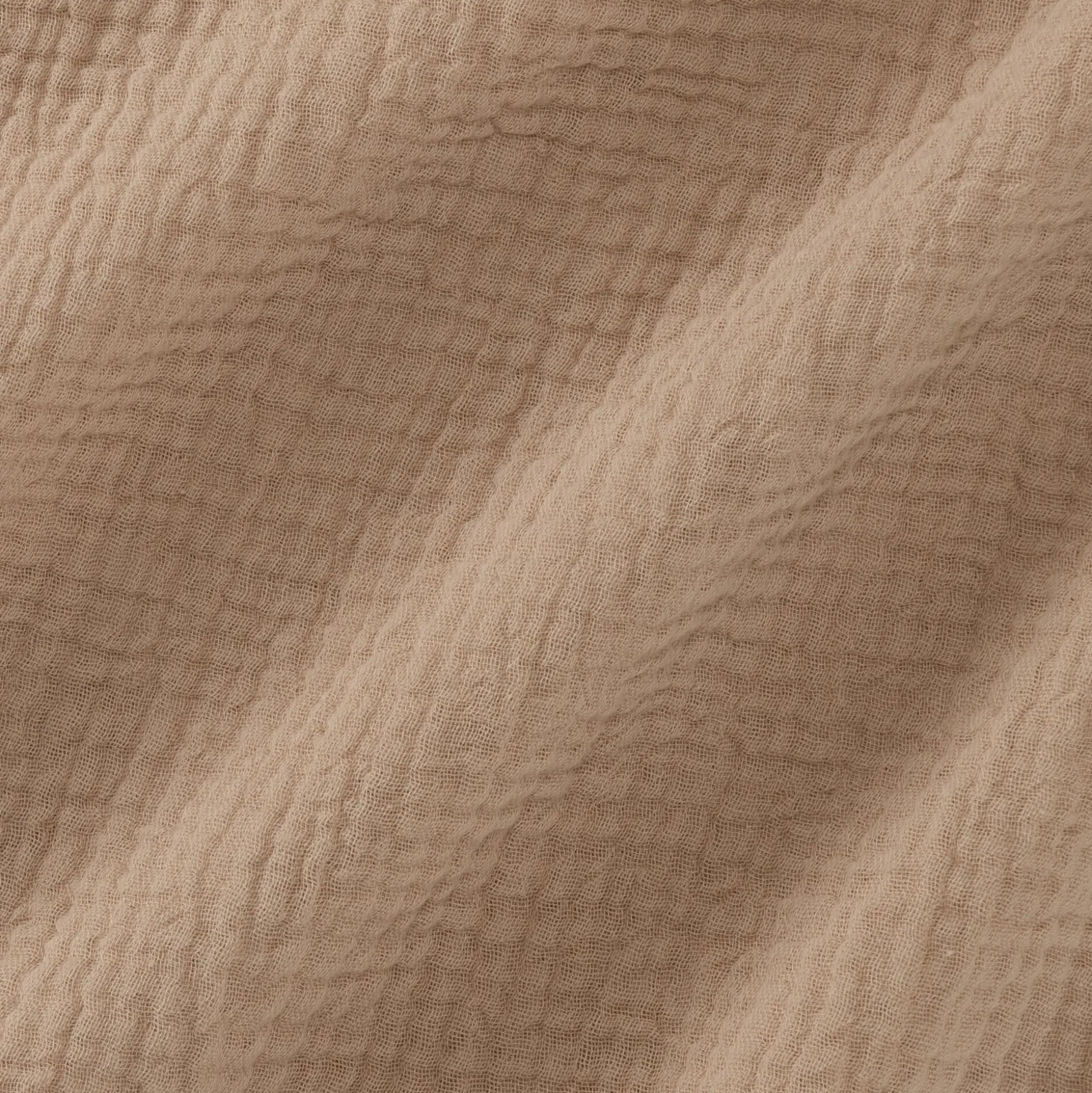 Housse de couette 240x220cm et 2 taies d'oreiller 63x63cm en double gaze de coton - beige alpilles