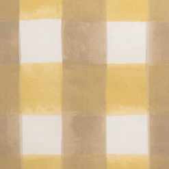 Housse de couette 240x220cm et 2 taies d'oreiller 63x63cm en coton lavé à motif carreaux - marron