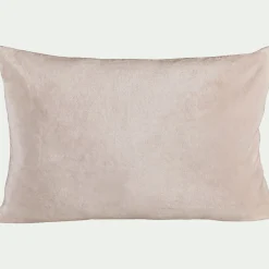 Housse de coussin effet polaire 40x60cm - rose argile