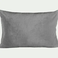 Housse de coussin effet polaire 40x60cm - gris restanque