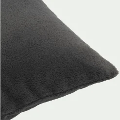 Housse de coussin effet polaire 40x40cm - gris ardoise