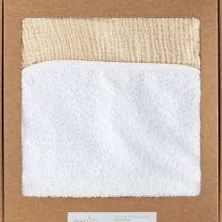 Housse de matelas à langer en gaze de coton bio 67x47cm - beige