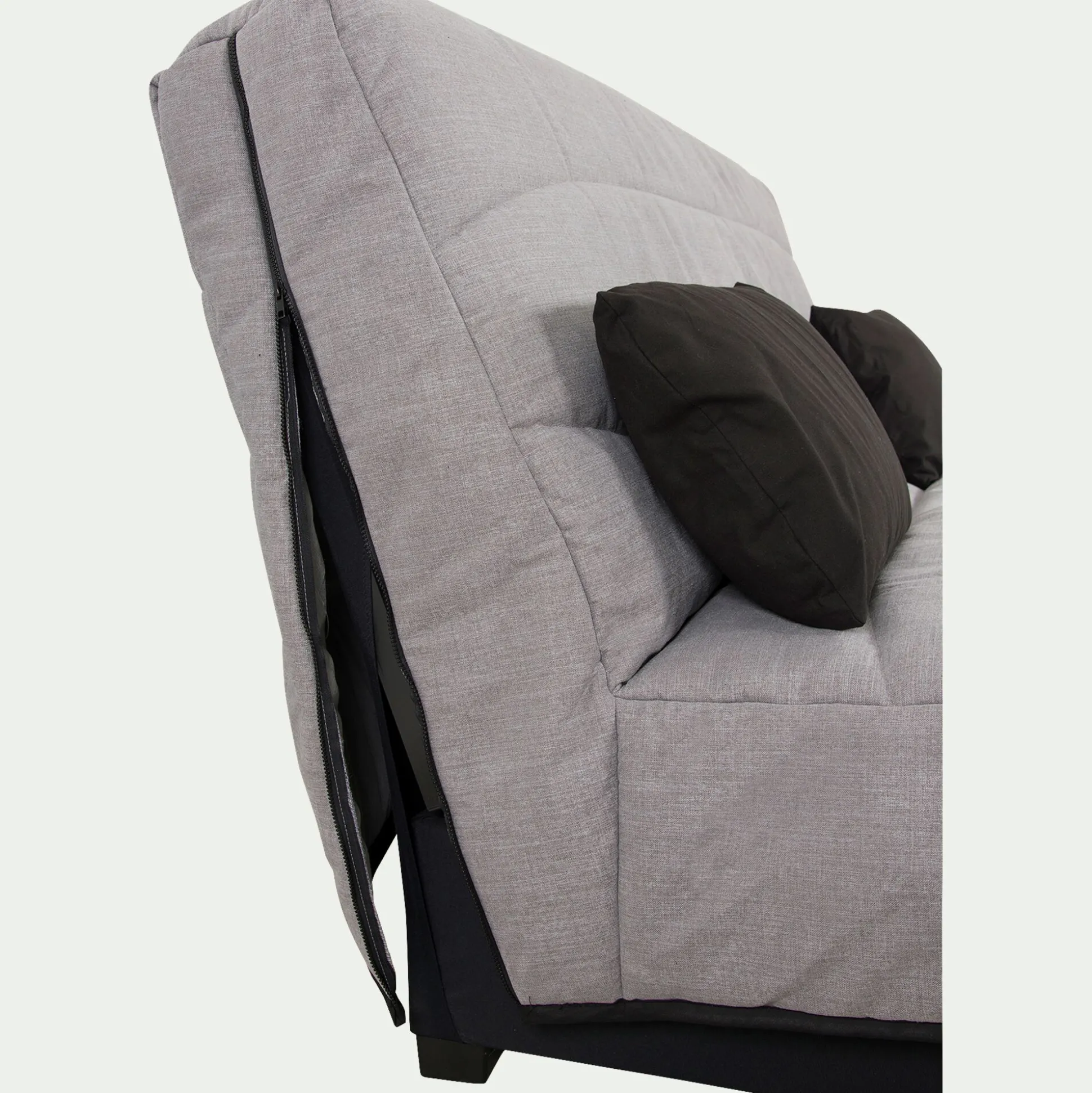 Housse pour canapé clic-clac et 2 housses de coussin 130x190cm - gris borie