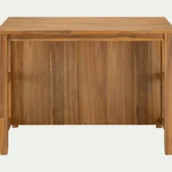 Ilot central de cuisine avec rangement en acacia L125cm - bois foncé