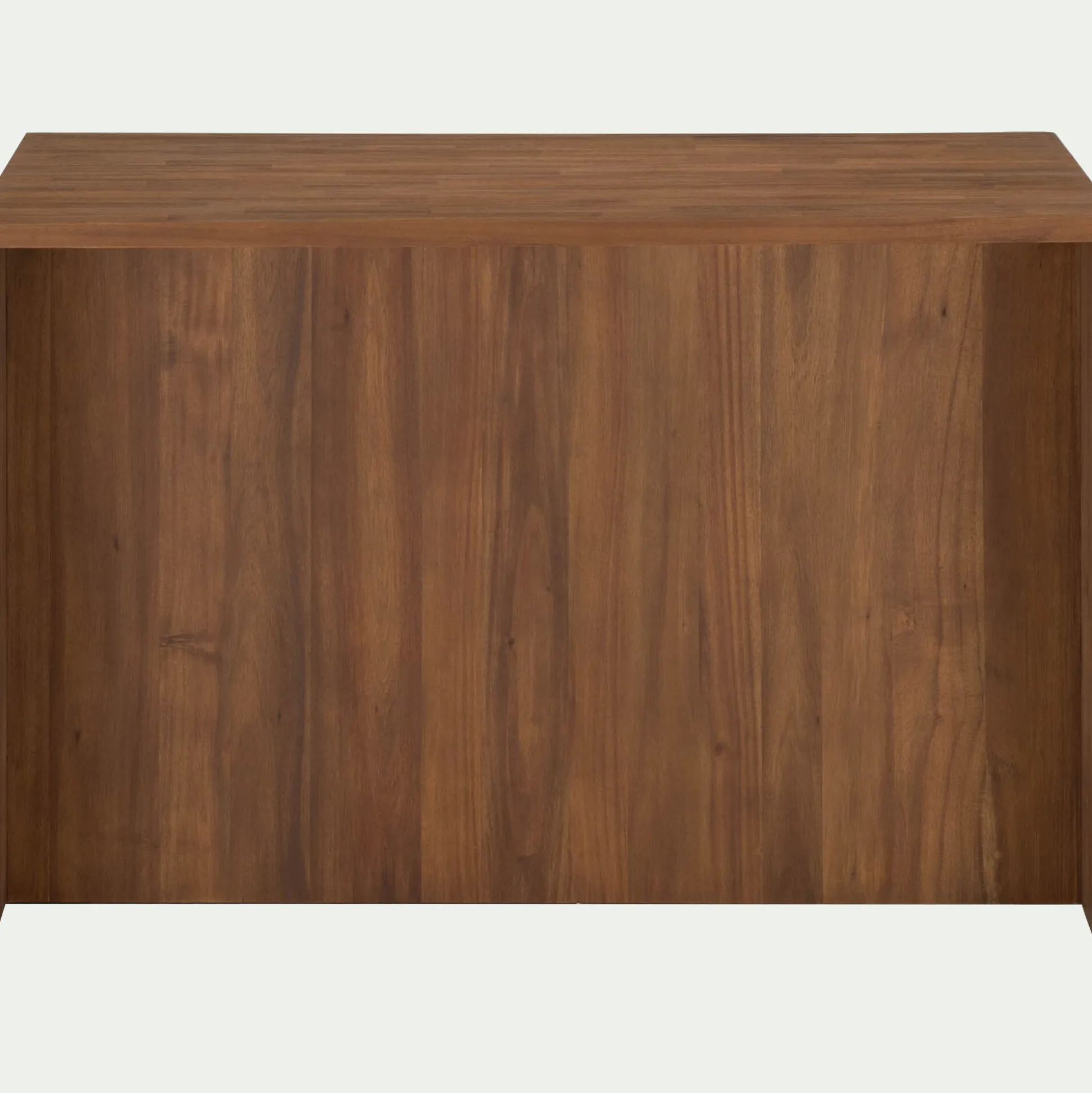 Ilot central de cuisine avec rangement en acacia L140cm - bois foncé