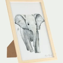 Image aquarelle encadrée Éléphant - A4