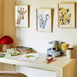 Image aquarelle encadrée Éléphant - A4