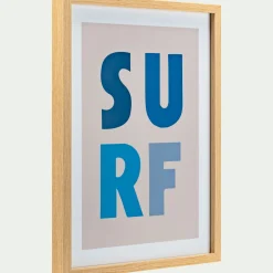 Image encadrée motif surf 33x43cm - bleu