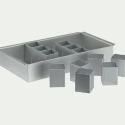 Kit moule à gâteau modulable chiffres et lettres en aluminium - gris métallisé