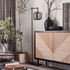 Lampadaire en acier - noir