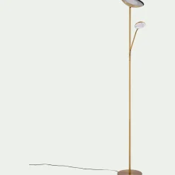 Lampadaire électrifié droit en acier H180cm - doré