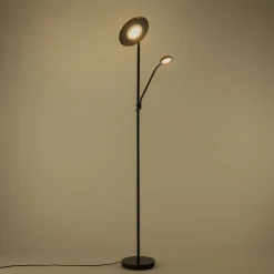 Lampadaire électrifié droit en acier H180cm - noir
