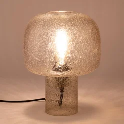 Lampe à poser en verre bullé D24cm - transparent
