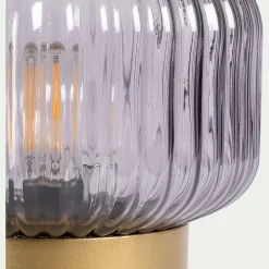 Lampe à poser en verre D16cm - doré