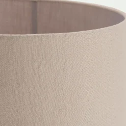 Lampe à poser électrifiée en céramique et coton D35cm - beige sable