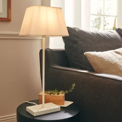 Lampe à poser électrifiée en coton H47cm - blanc