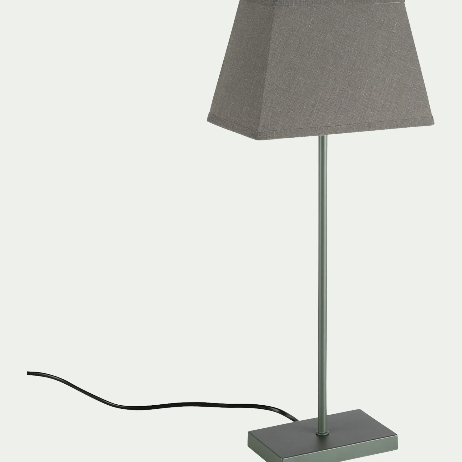 Lampe à poser électrifiée en coton - vert cèdre H47cm