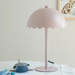 Lampe à poser électrifiée en acier H31,5cm - rose