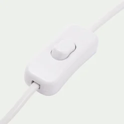 Lampe à poser électrifiée en bois et métal D41,5cm - blanc