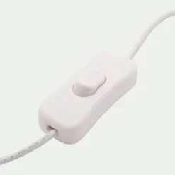 Lampe à poser électrifiée forme château en porcelaine H25cm - blanc