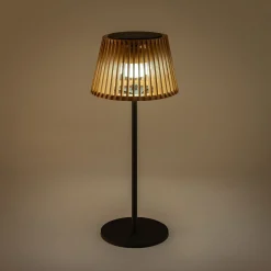 Lampe à poser solaire en bambou H36cm - naturel