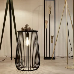 Lampe de sol en métal - noir H61,3xD40cm