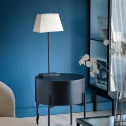 Lampe métal avec abat-jour H47cm - taupe clair