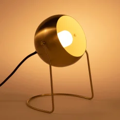 Lampe ronde en métal doré H26cm