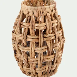 Lanterne en jacinthe d'eau H28cm - naturel