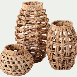 Lanterne en jacinthe d'eau H28cm - naturel