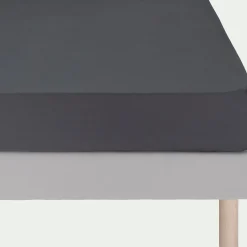 Linge de lit uni en coton - gris ardoise