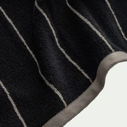 Linge de toilette rayé en coton - noir