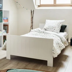 Lit 1 place enfant en bois 90x200cm - blanc