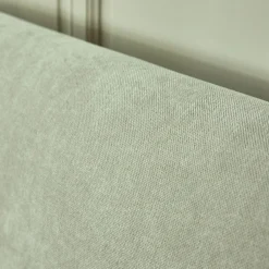 Lit 2 places avec tête de lit en tissu doux 160x200cm - blanc écru