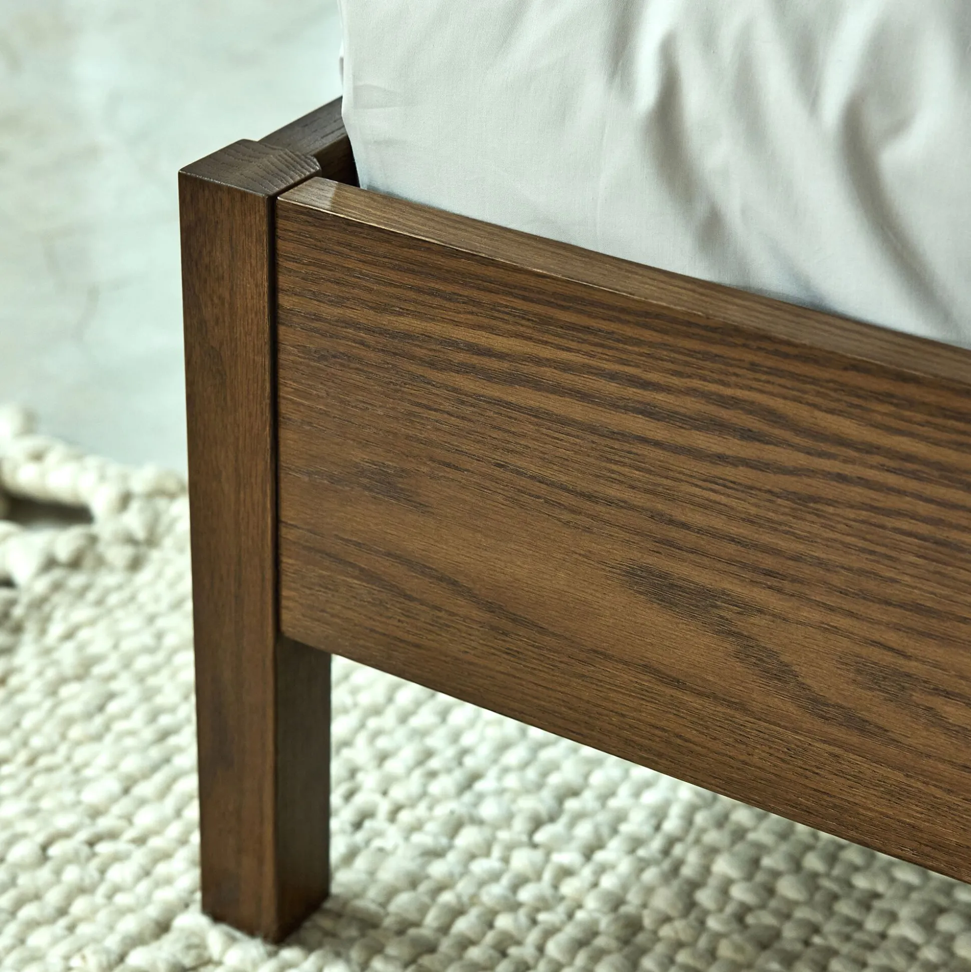 Lit 2 places en bois 160x200cm - bois foncé