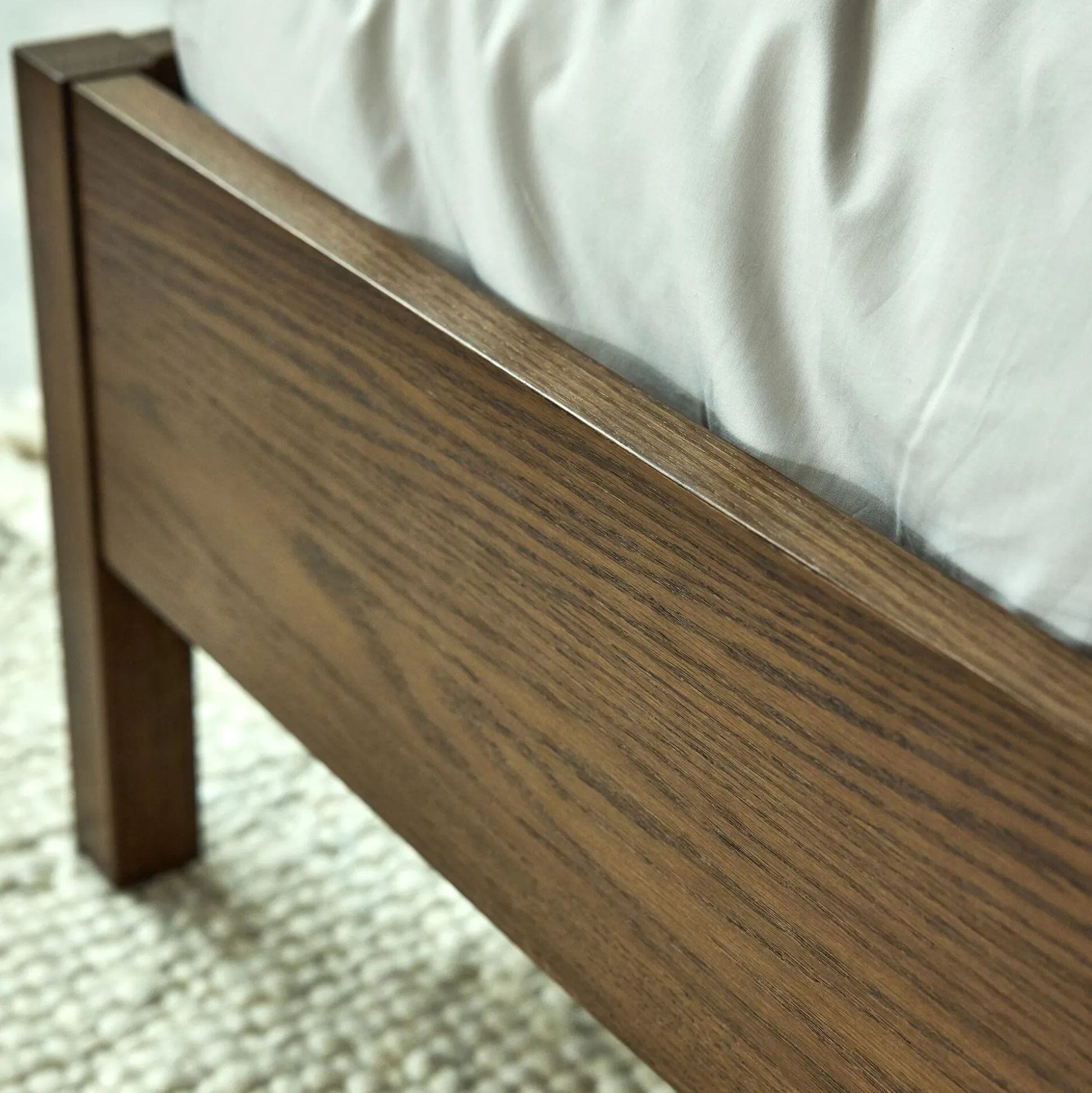 Lit 2 places en bois 160x200cm - bois foncé