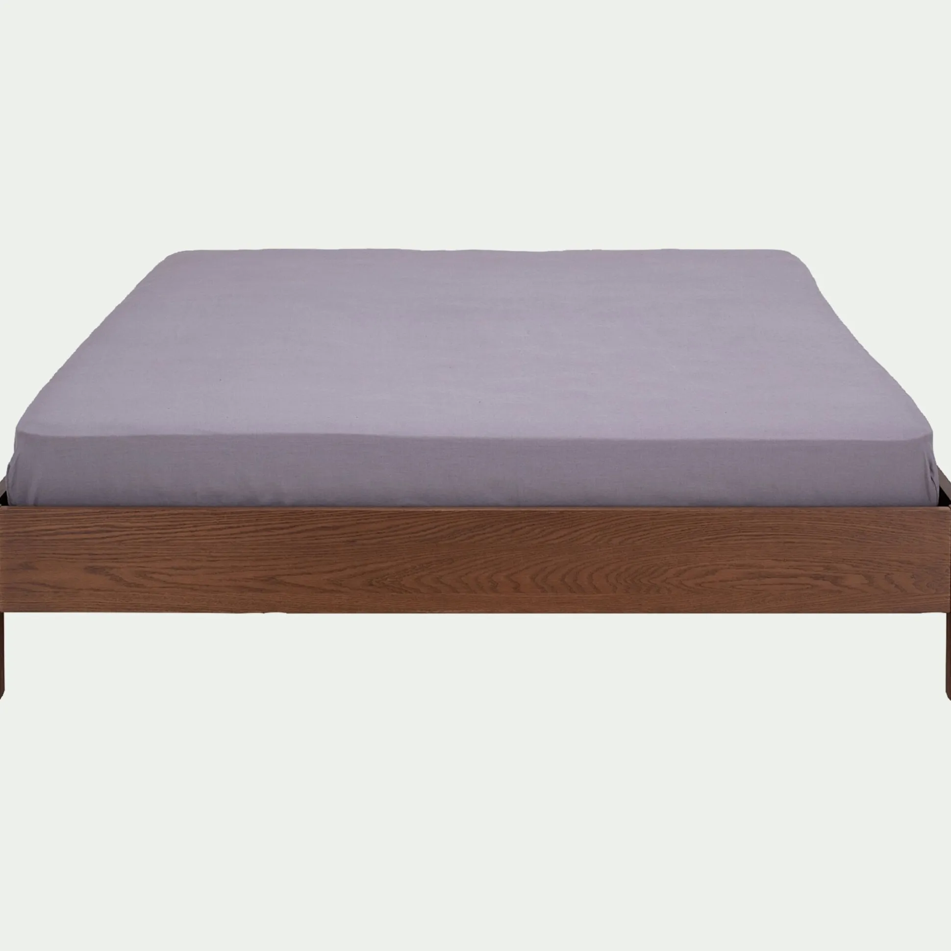 Lit 2 places en bois 160x200cm - bois foncé