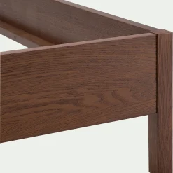 Lit 2 places en bois 160x200cm - bois foncé