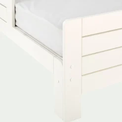 Lit évolutif 1 place blanc en pin massif 3 positions pour enfant avec matelas évolutif