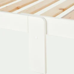 Lit évolutif 1 place blanc en pin massif 3 positions pour enfant avec matelas évolutif